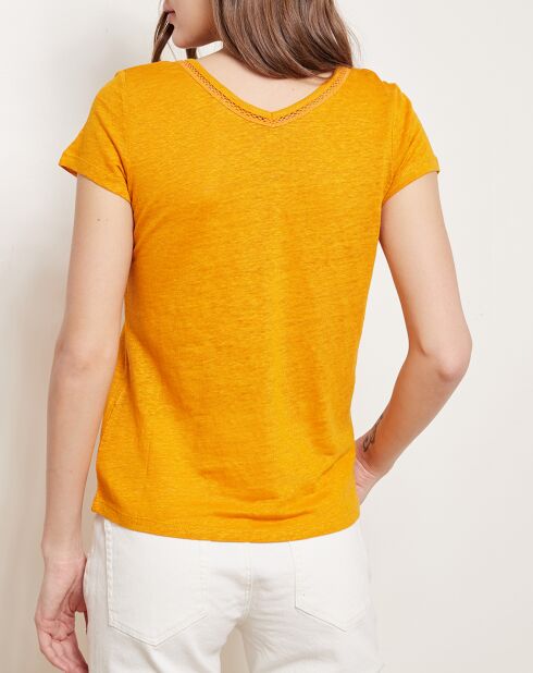 T-Shirt 100% Lin Talip mandarine