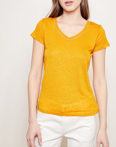 T-Shirt 100% Lin Talip mandarine