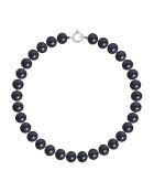 Witgouden ringarmband zwarte halfronde zoetwaterparels