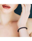 Witgouden ringarmband zwarte halfronde zoetwaterparels