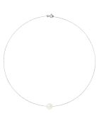 Witgouden witte ronde ketting met witte zoetwaterparels