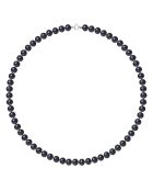 Witgouden ringketting zwarte halfronde zoetwaterparels