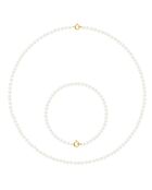 Set collana + bracciale Rang Perle d'acqua dolce rotonde bianche in oro giallo