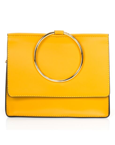 Borsa a tracolla Fanny in pelle gialla - 24x8x19 cm