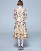 Robe Laylah abricot/multicolore
