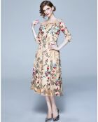 Robe Laylah abricot/multicolore