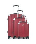 3 eenpersoons koffers met 4 wielen Amelie-A 50/60/70 cm pruim