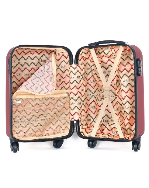 3 eenpersoons koffers met 4 wielen Amelie-A 50/60/70 cm pruim