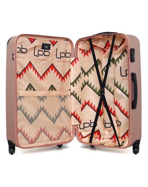 Hamburg Long-Stay-Koffer mit 4 Rädern und einem Rad, 69 cm, roségold