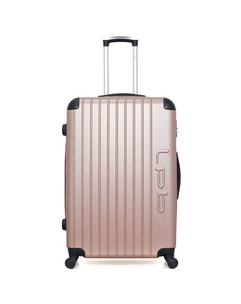 Hamburg middelgrote koffer met 4 wielen en enkele wielen 60 cm roségoud