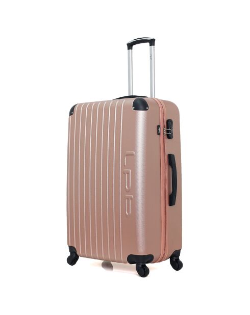 Hamburg middelgrote koffer met 4 wielen en enkele wielen 60 cm roségoud
