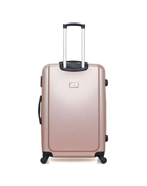Hamburg middelgrote koffer met 4 wielen en enkele wielen 60 cm roségoud