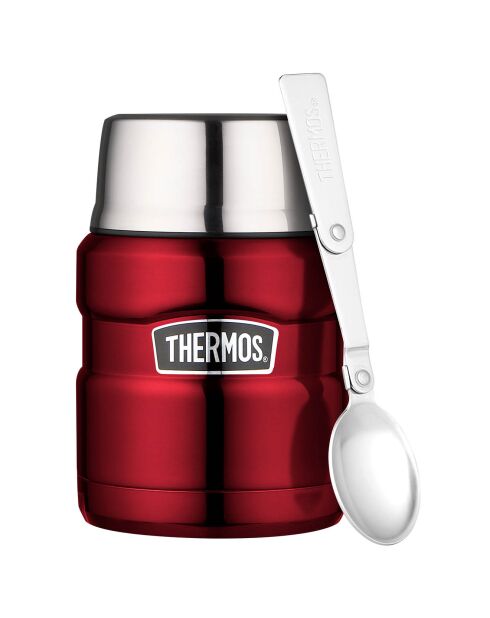 King isothermische voedselhouder rood/zilver - 47 cl