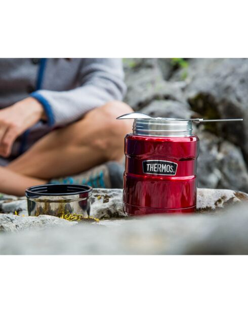 King isothermische voedselhouder rood/zilver - 47 cl