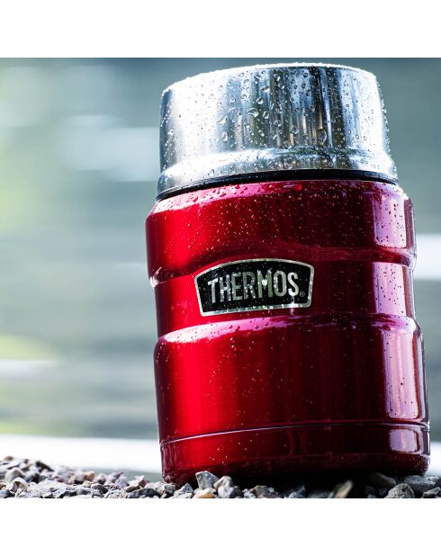 King isothermische voedselhouder rood/zilver - 47 cl