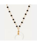 Collier Maupiti en Onyx noir/doré/blanc
