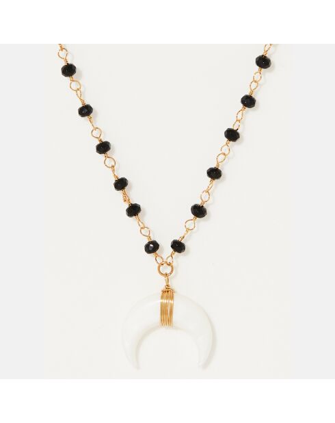 Collier Maupiti en Onyx noir/doré/blanc