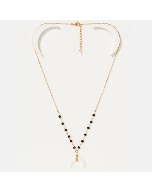 Collier Maupiti en Onyx noir/doré/blanc