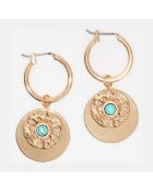 Boucles d'oreilles Palawan en Turquoise dorées