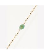 Bracciale Puerto Padre in giada verde e acciaio dorato