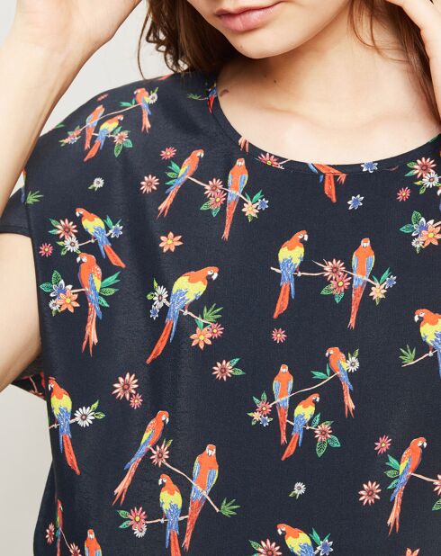 Robe Alias imprimé fantaisie noire