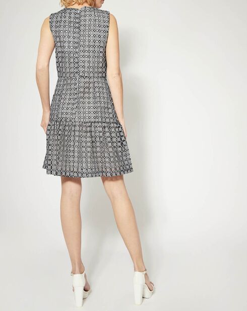 Robe Capeline imprimé Vichy & brodée noire