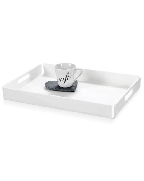 Plateau Bon Ton blanc - 33x23x4 cm