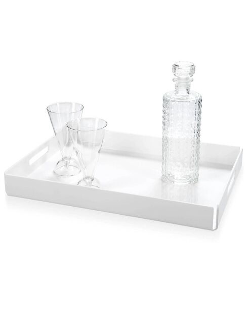 Bon Ton weißes Tablett - 45,5 x 32 x 5 cm