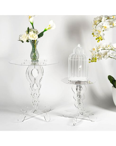 Arabesco transparenter Couchtisch - D.50x60 cm
