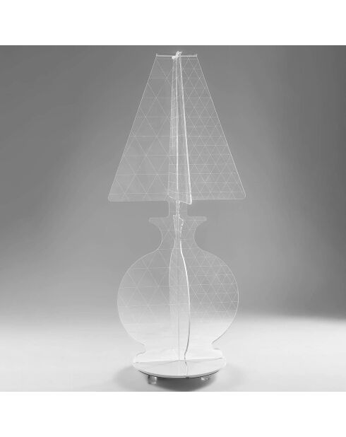 Lampe Esa transparent/blanc - 64x64x148 cm