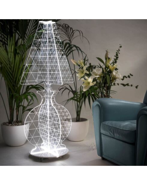 Lampe Esa transparent/blanc - 64x64x148 cm