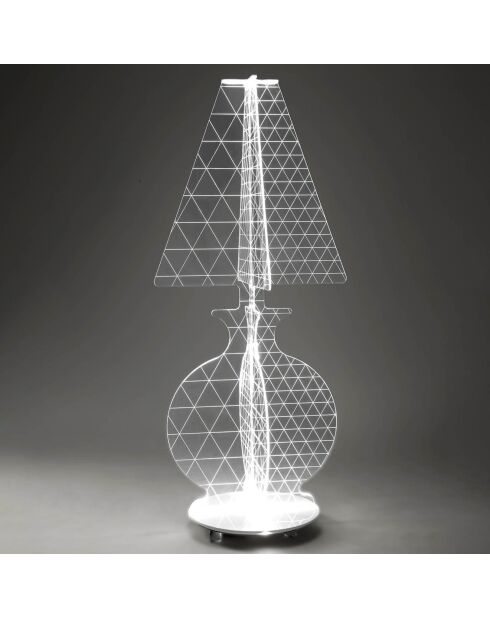 Lampe Esa transparent/blanc - 64x64x148 cm