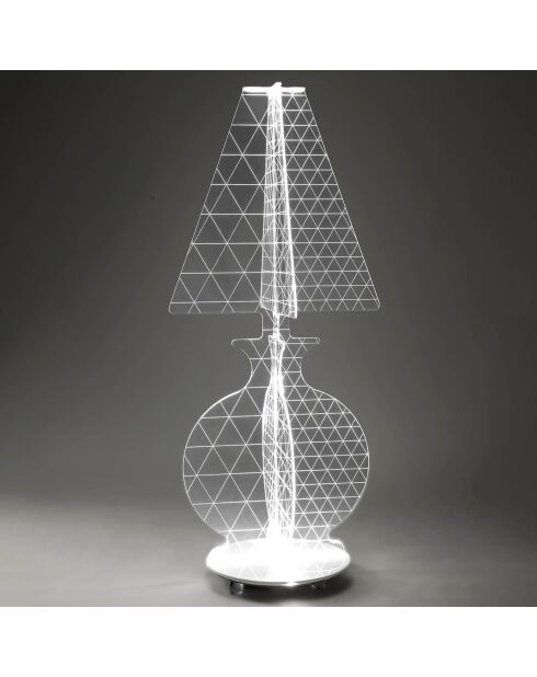 Lampe de table Esa transparent/blanc - 64x64x148 cm