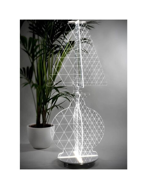 Lampe Esa transparent/blanc - 64x64x148 cm