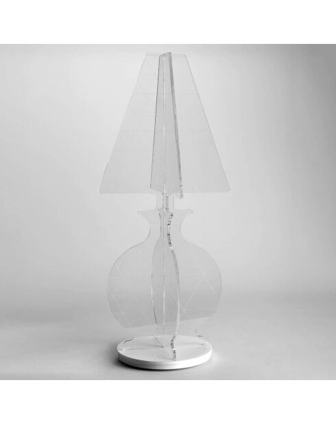 Lampe de table Esa transparent/blanc - 23x23x51.5 cm