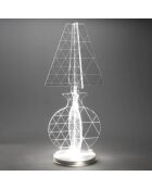 Lampe de table Esa transparent/blanc - 23x23x51.5 cm