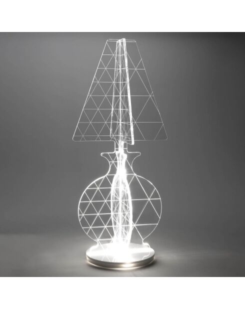 Lampe de table Esa transparent/blanc - 23x23x51.5 cm