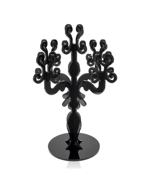 Candeliere Vittoriale trasparente/nero - 36x36x50 cm
