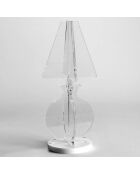 Lampe de table Esa transparent/blanc - 13x13x30 cm