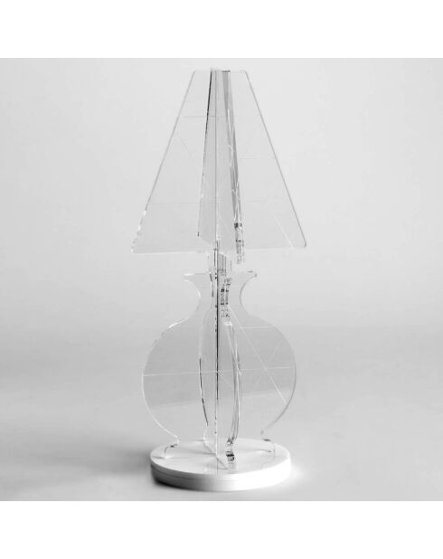 Lampe de table Esa transparent/blanc - 13x13x30 cm