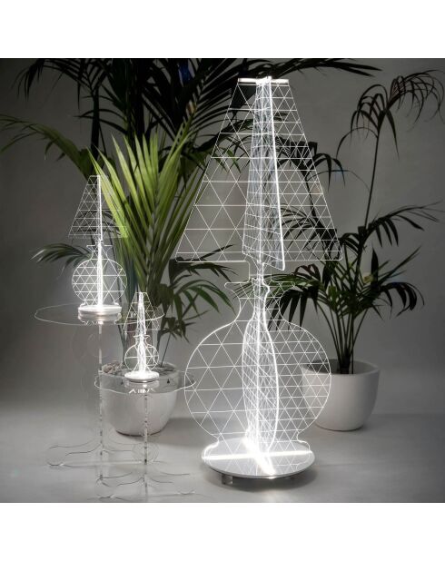 Lampe de table Esa transparent/blanc - 13x13x30 cm