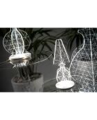 Lampe de table Esa transparent/blanc - 13x13x30 cm