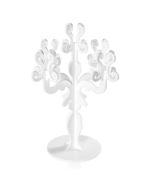 Vittoriale kandelaar transparant/wit - 36x36x50 cm