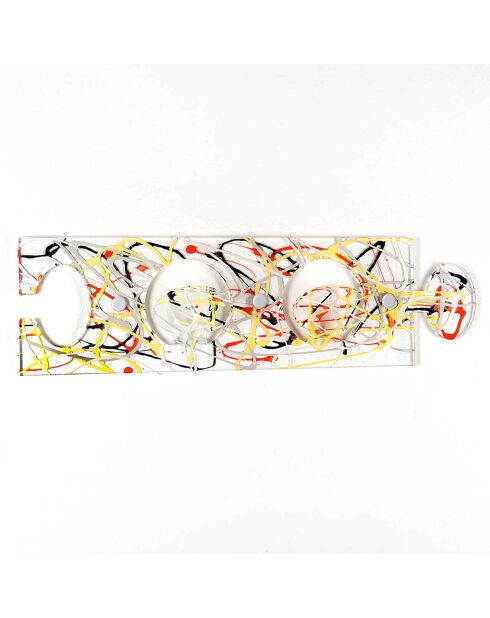 Porte-manteau Puzzle multicolor - 43x3.5x12 cm