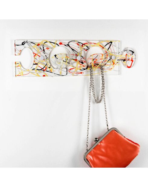 Porte-manteau Puzzle multicolor - 43x3.5x12 cm