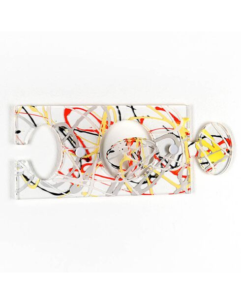 Porte-manteau Puzzle multicolor - 30x3.5x12 cm