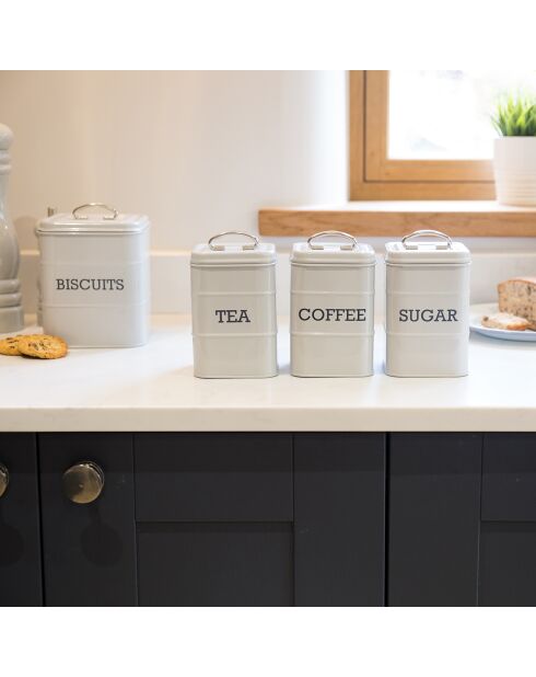 Caja de galletas gris - 14,5x14,5x19,5 cm