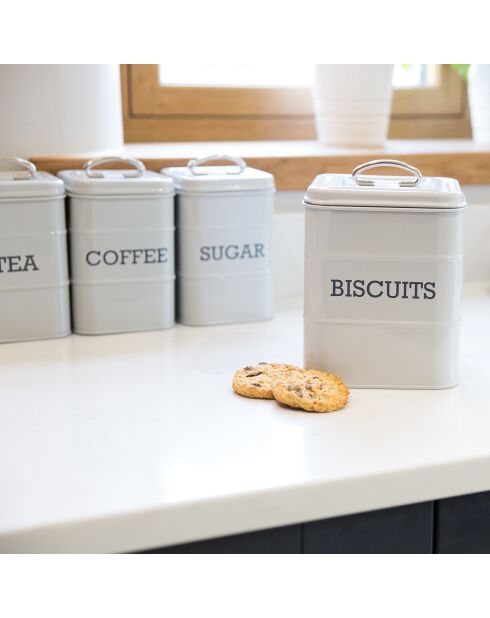 Caja de galletas gris - 14,5x14,5x19,5 cm