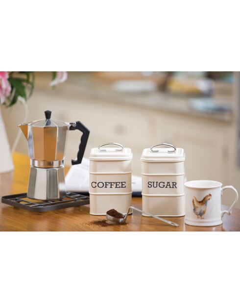 Caja de café color crema - 10,5x11x18 cm