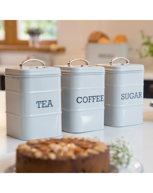 Caja de té gris - 10x10x19 cm